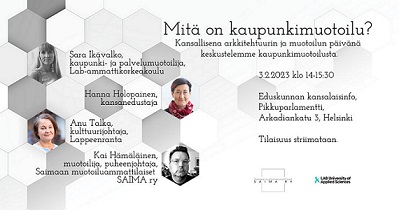 Mitä on kaupunkimuotoilu? -tapahtuman mainos